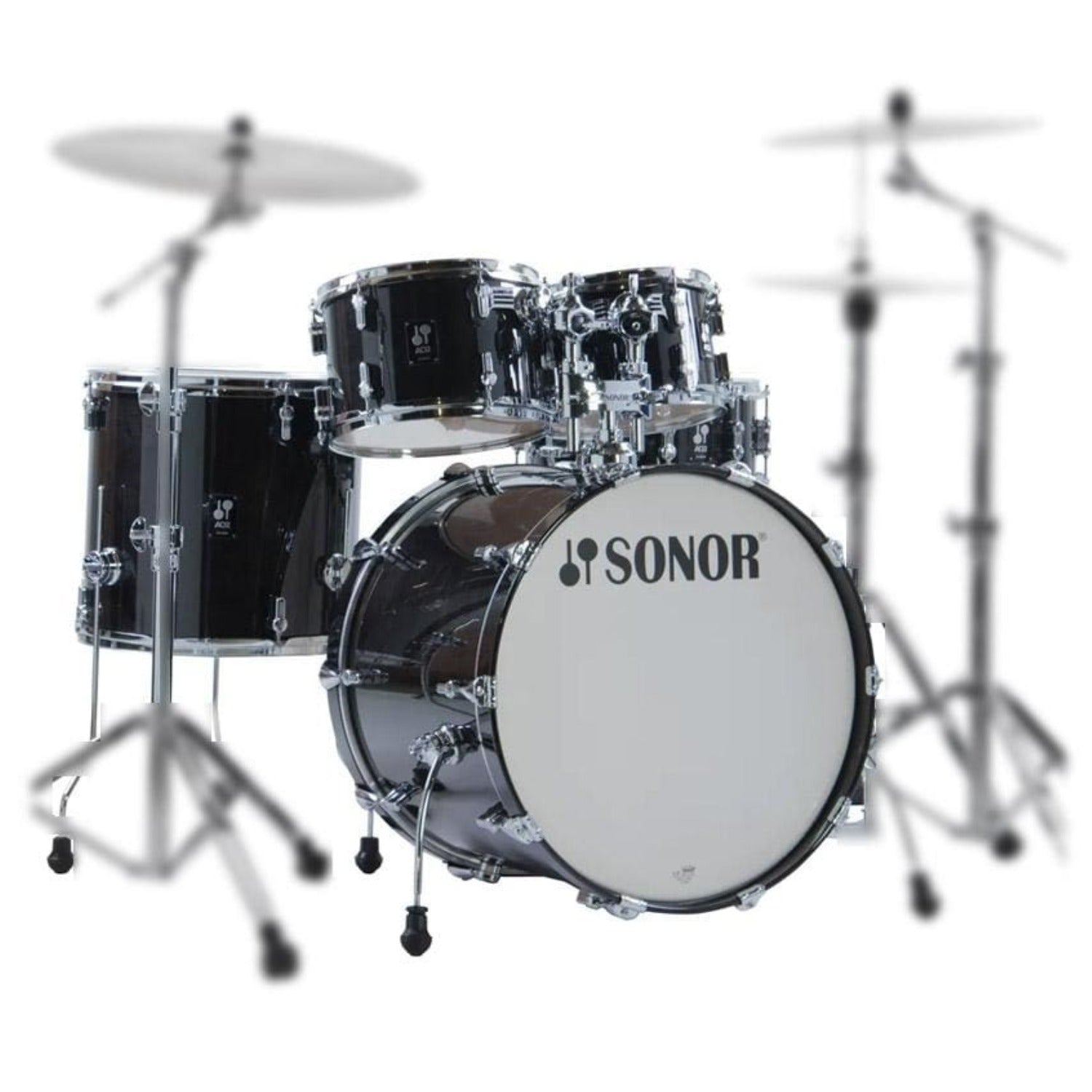 Sonor Acoustic Drum Kits Transparent Black Sonor AQ2 Stage Set 5 Piece Acoustic Shell Pack