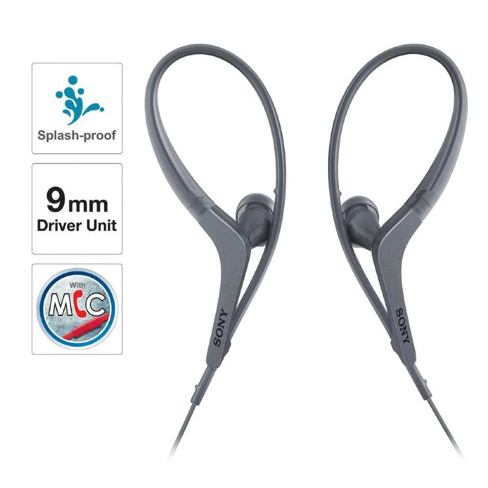 sony in-ear wired headphones black sony mdr as410ap sports splashproof in-ear wired headphone