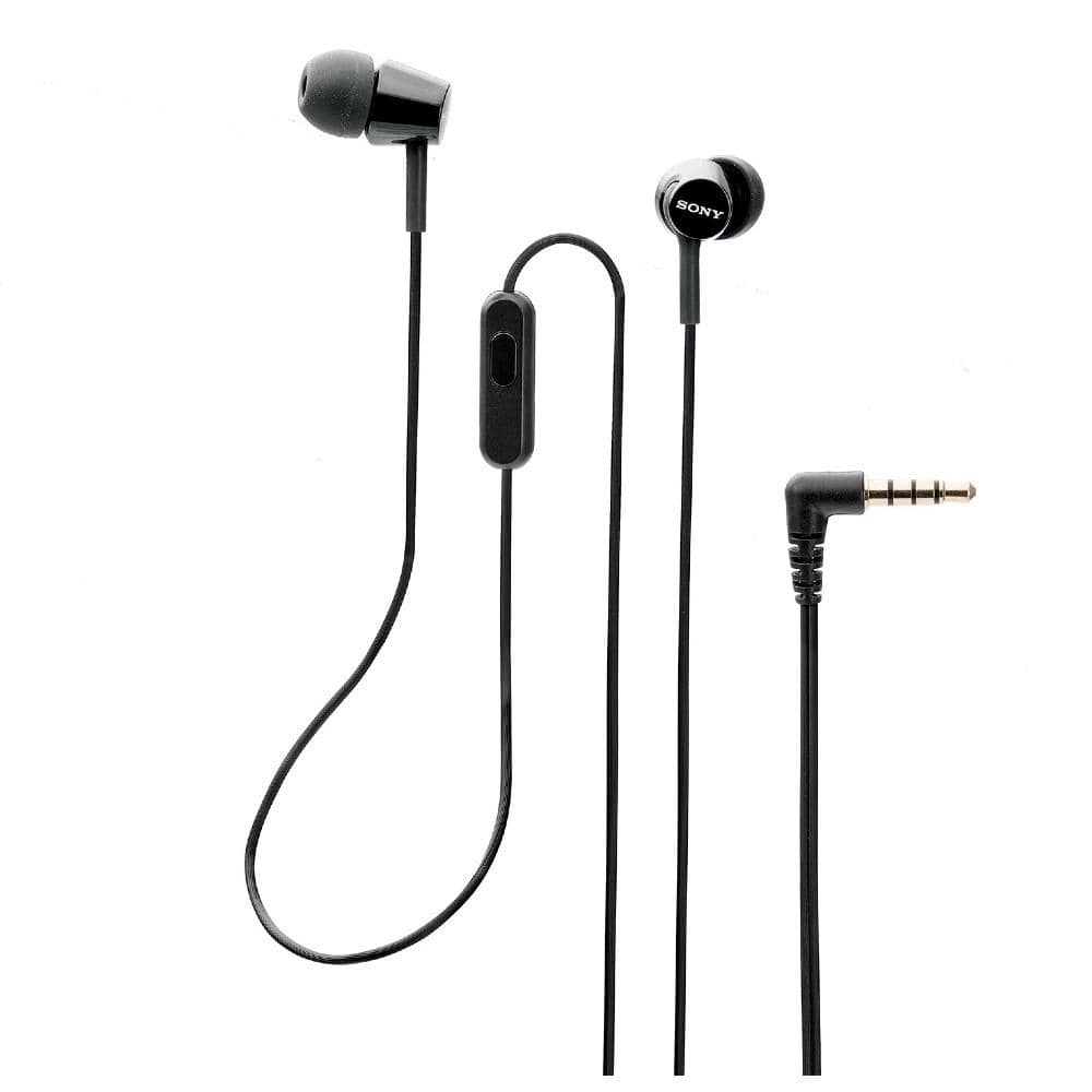 sony in-ear wired headphones black sony mdr-ex155ap in-ear wired headphones
