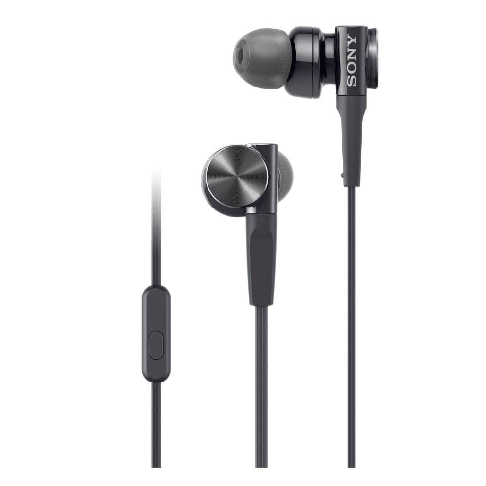 sony in-ear wired headphones black sony mdr xb75ap premium extra bass in-ear wired headphone with mic