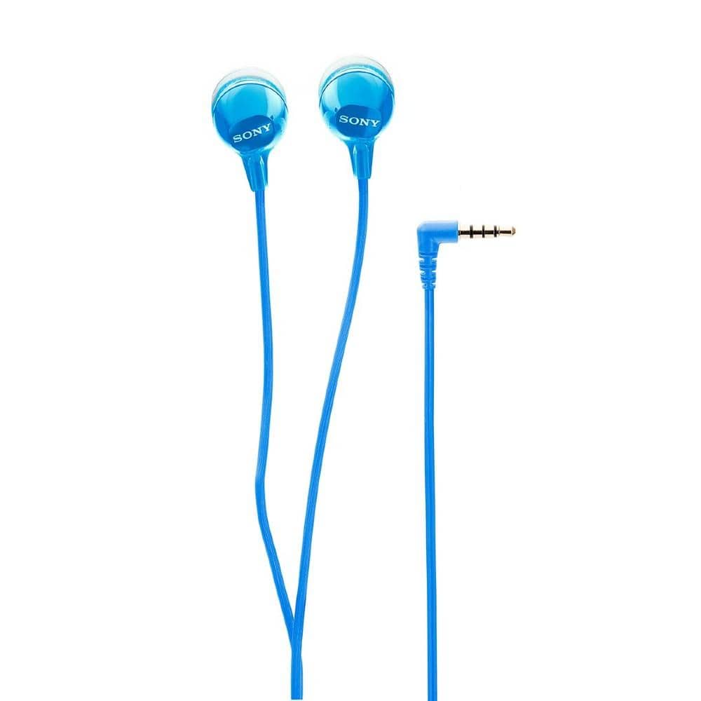 sony in-ear wired headphones blue sony mdrex15ap bce lightweight in-ear wired headphones with mic #color_blue