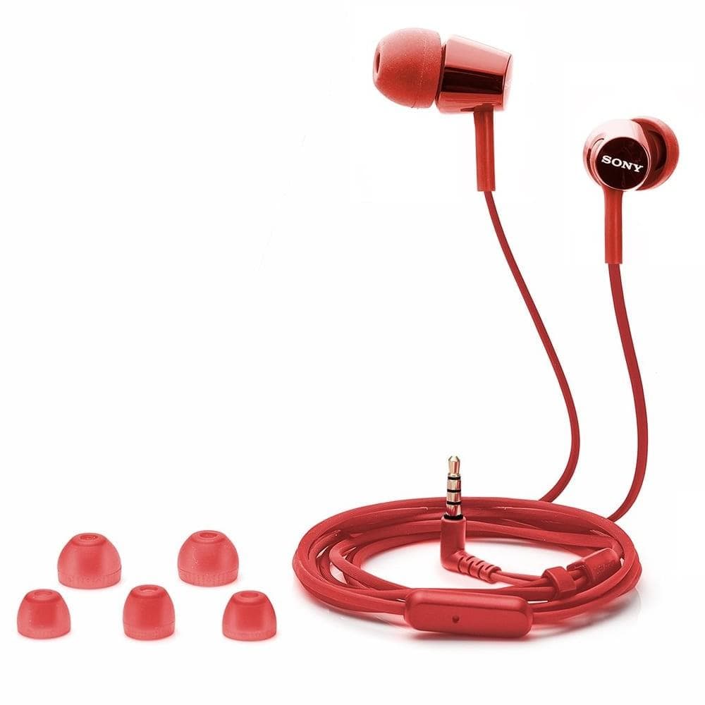 sony in-ear wired headphones sony mdr-ex155ap in-ear wired headphones #color_red