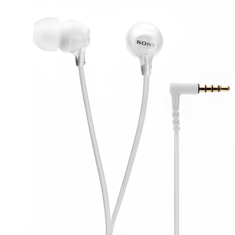 sony in-ear wired headphones sony mdrex15ap bce lightweight in-ear wired headphones with mic #color_white