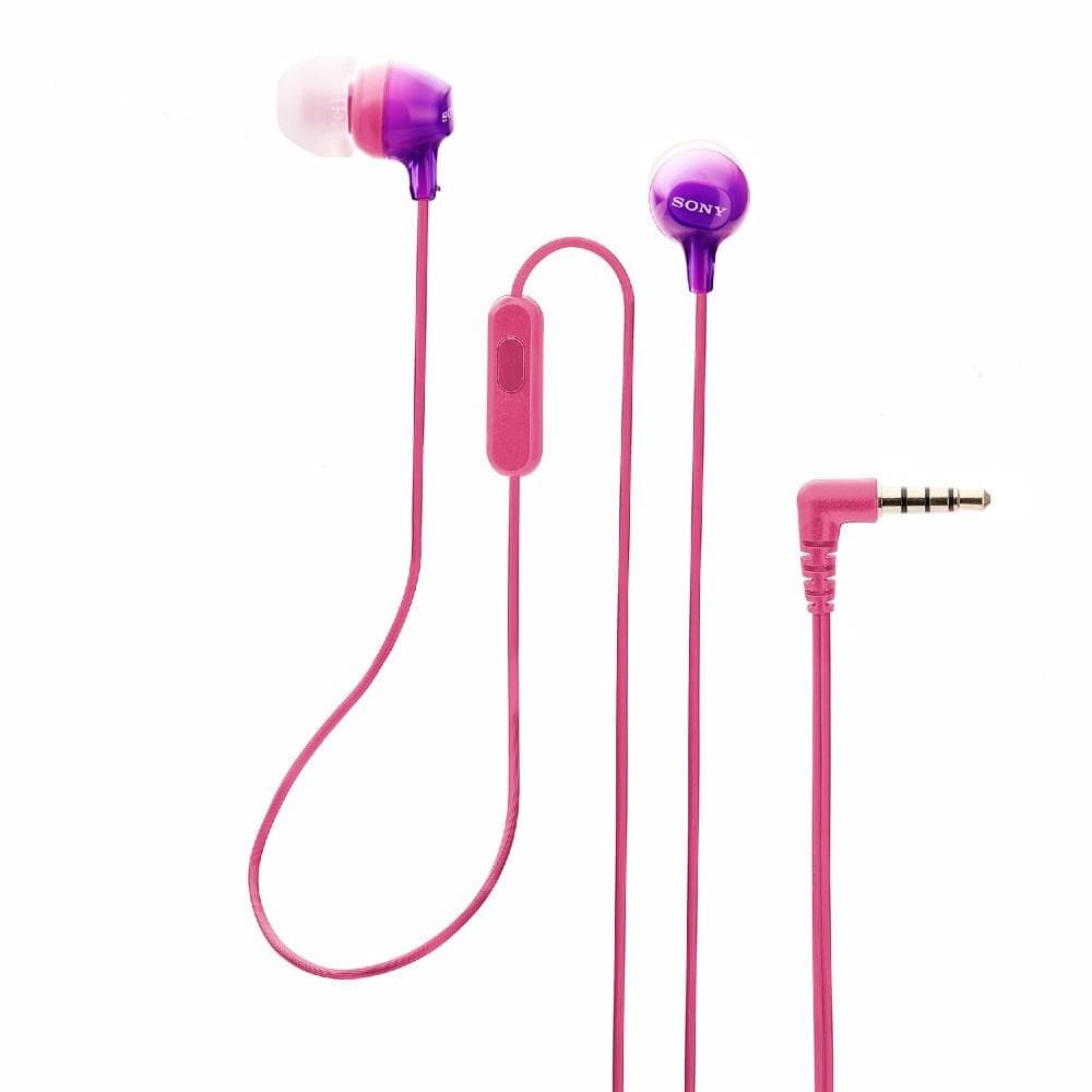 sony in-ear wired headphones sony mdrex15ap bce lightweight in-ear wired headphones with mic #color_violet