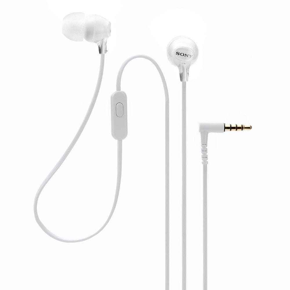 sony in-ear wired headphones sony mdrex15ap bce lightweight in-ear wired headphones with mic #color_white