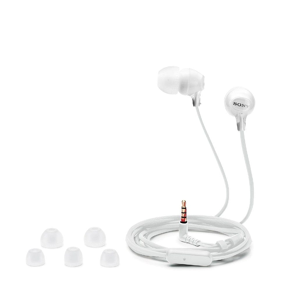 sony in-ear wired headphones sony mdrex15ap bce lightweight in-ear wired headphones with mic #color_white