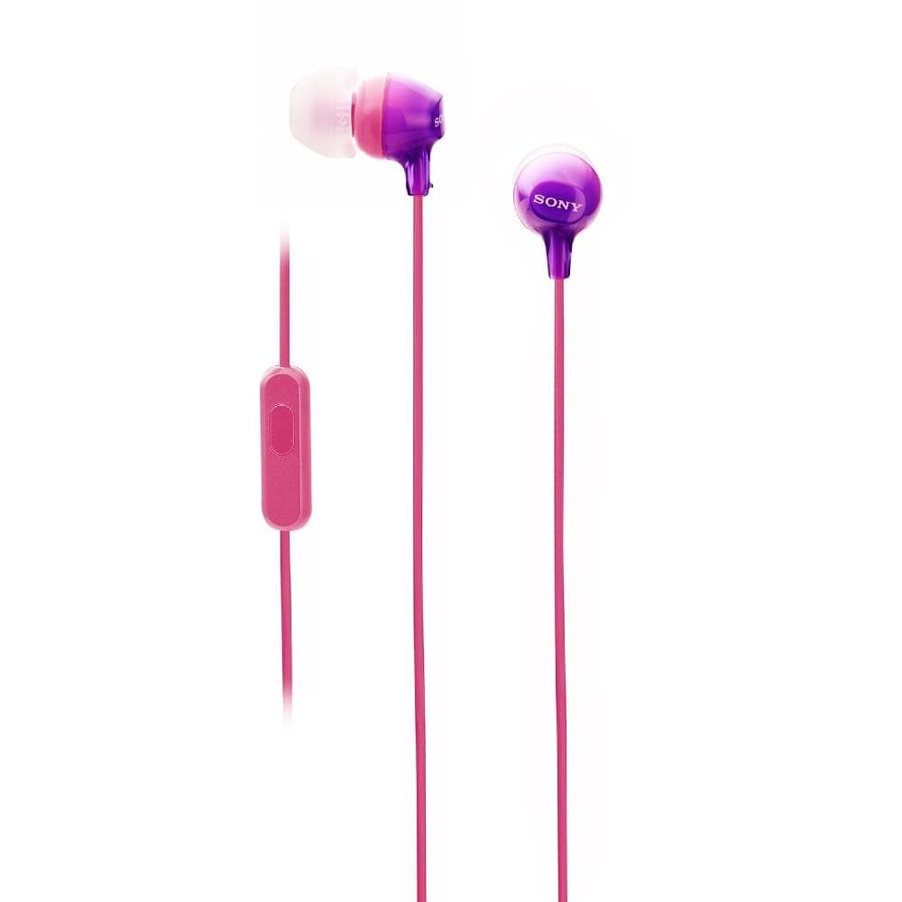 sony in-ear wired headphones violet sony mdrex15ap bce lightweight in-ear wired headphones with mic #color_violet