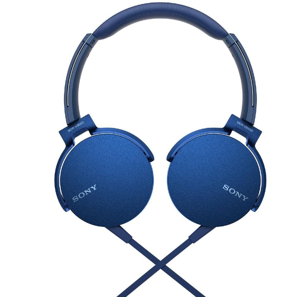 sony on-ear wired headphones sony mdr-xb550ap extra bass on-ear wired headphones #color_blue