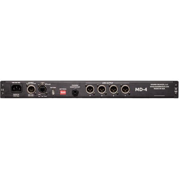 sound devices audio interfaces sound devices md-4 4-input 4-output analog to dante audio interface