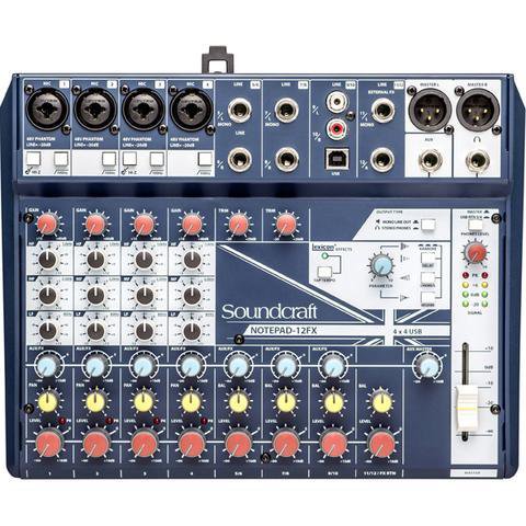 soundcraft analog mixers soundcraft notepad-12fx 12 channel desktop mixer with usb