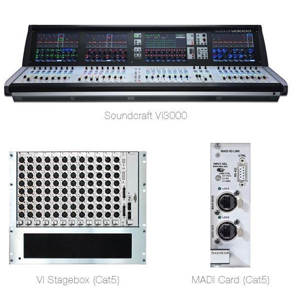 Soundcraft Digital Mixers Soundcraft Vi3000 Digital Mixer, Vi Stagebox (Cat5)and MADI Card (Cat5) Special Bundle