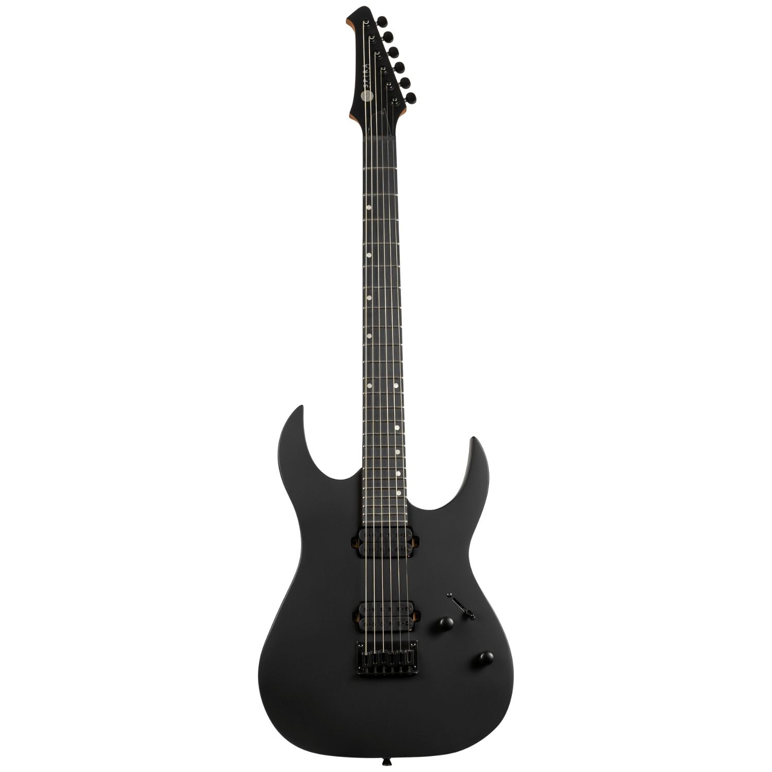 Spire Electric Guitars Black Satin Spira S-400 Sleek High-Performance Double Cutaway 6 String Electric Guitar