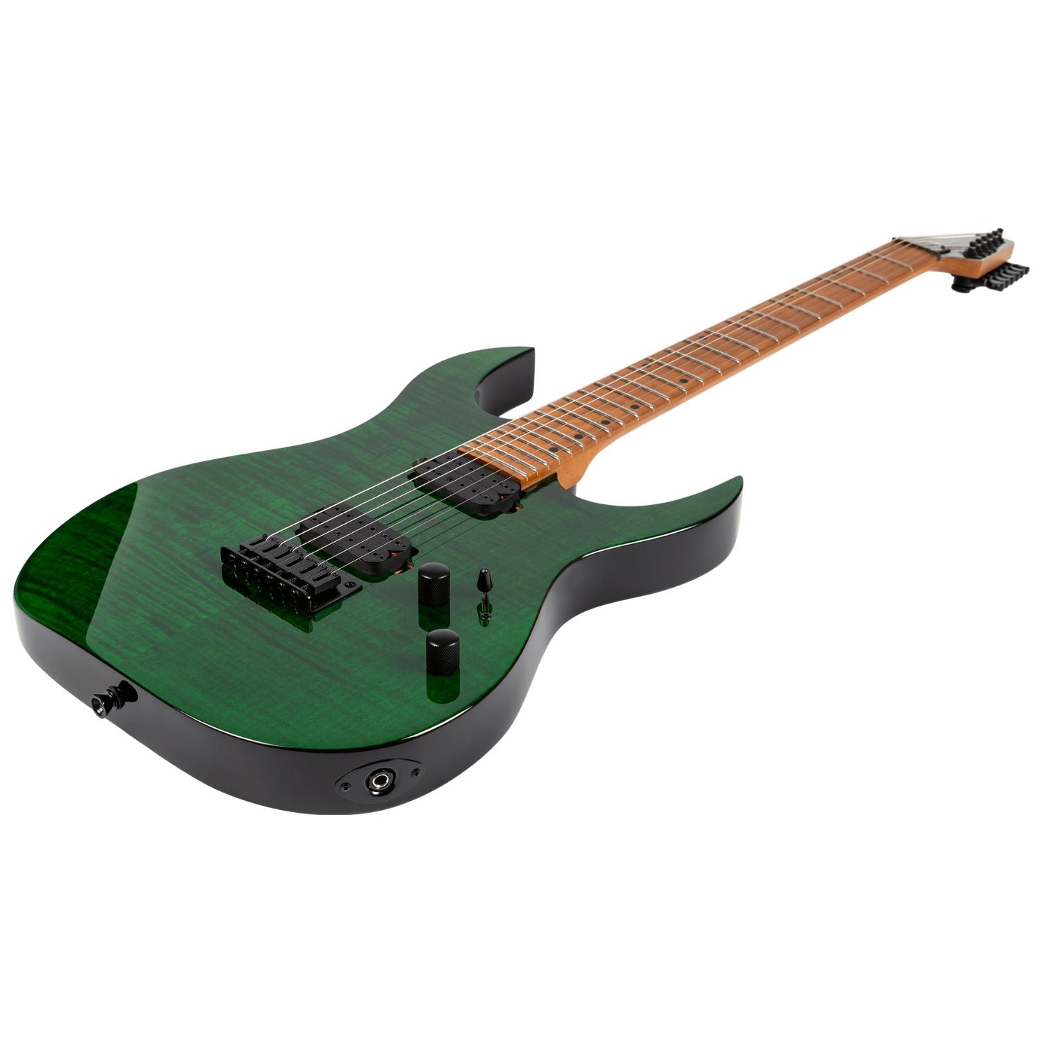 Spire Electric Guitars Spira S-450 High Performance Rock Weapon for Faster Playing 6 String Electric Guitar #color_trans-green-gloss