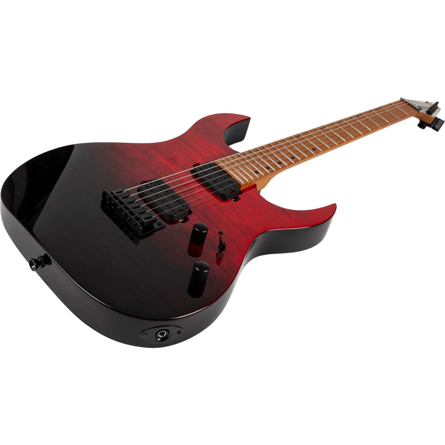 Spire Electric Guitars Spira S-450 High Performance Rock Weapon for Faster Playing 6 String Electric Guitar #color_trans-red/black-gloss