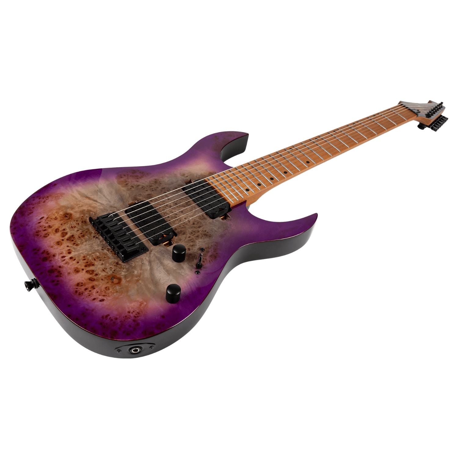 Spire Electric Guitars Trans Purple Gloss Spira S-457 High Performance 7 String Electric Guitar