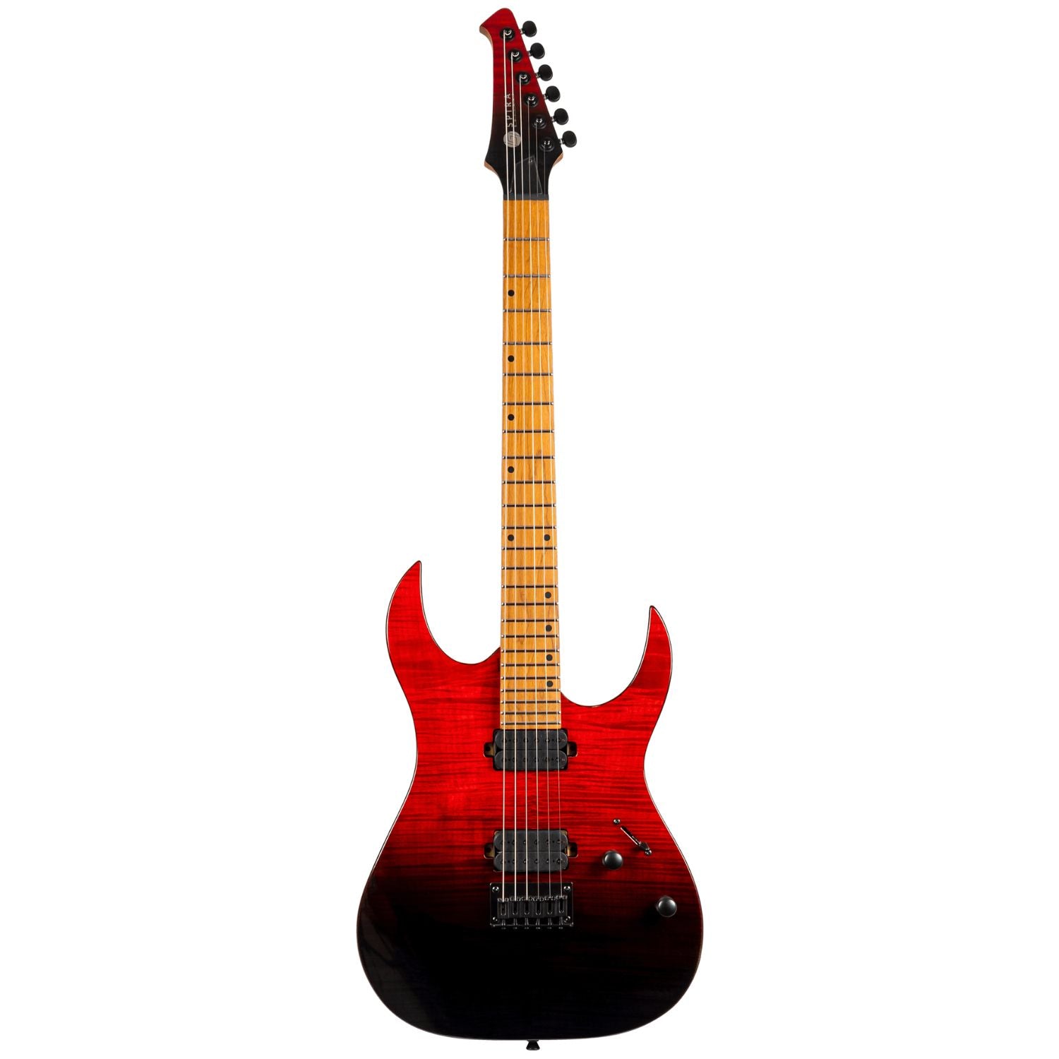 Spire Electric Guitars Trans Red/Black Gloss Spira S-450 High Performance Rock Weapon for Faster Playing 6 String Electric Guitar #color_trans-red/black-gloss