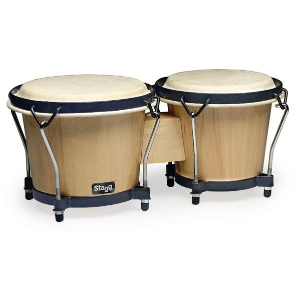stagg bongos stagg bw-70-n traditional wooden bongos - natural