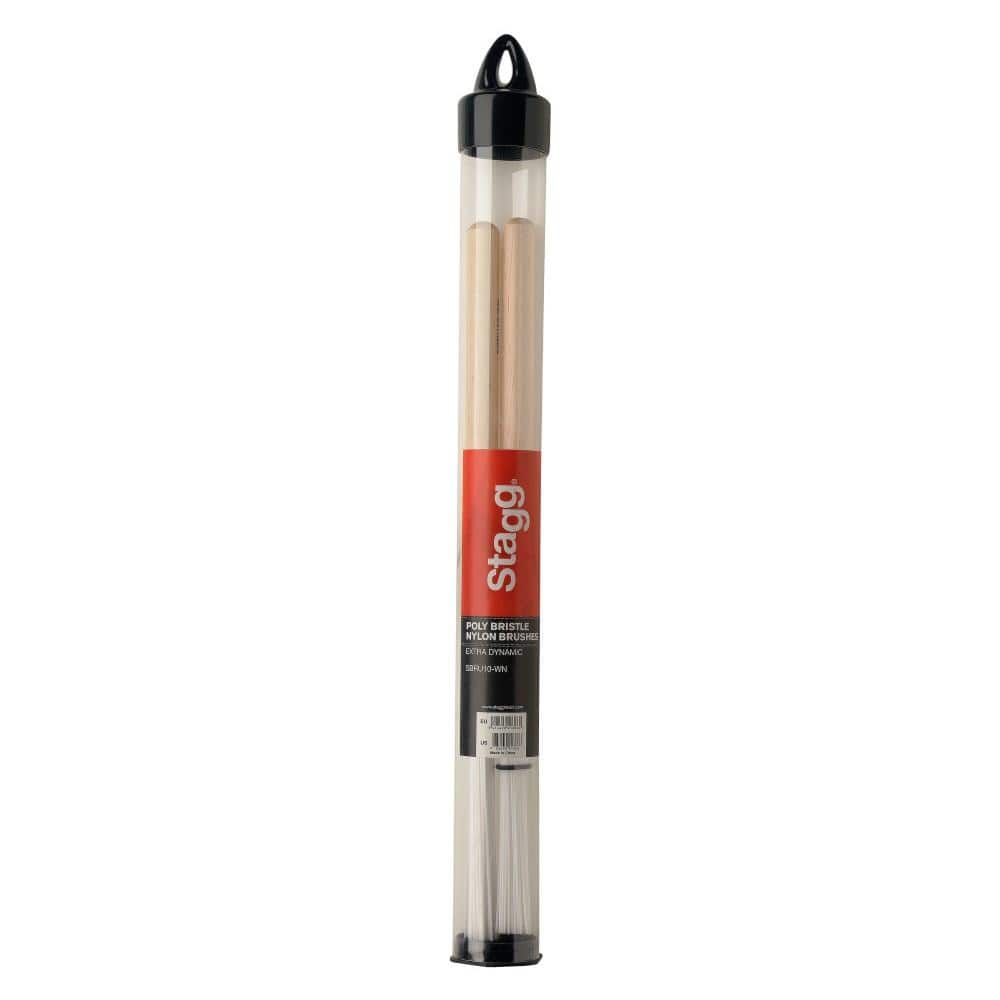 stagg drumsticks stagg sbru10-wn polybristle nylon brushes with maple handle