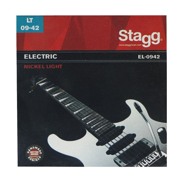 stagg electric guitar strings stagg el-0942 electric guitar string set - light nickel