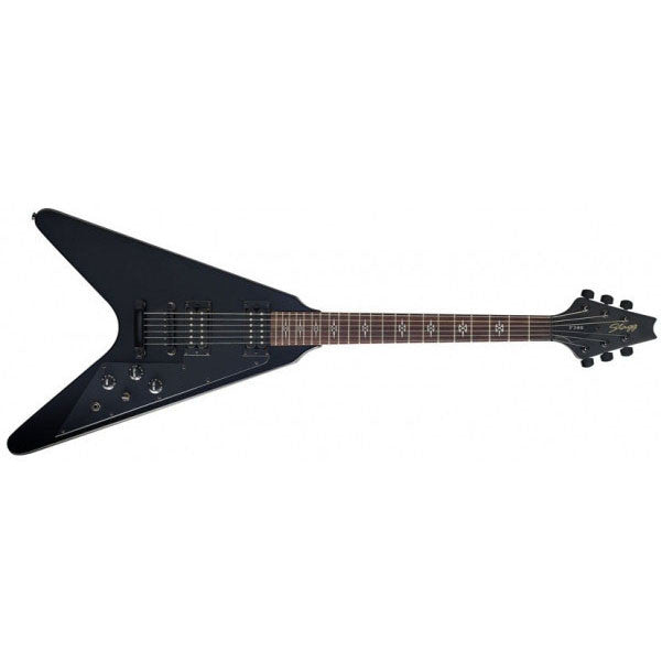 stagg electric guitars stagg f300-gbk standard style electric guitar - gothic black