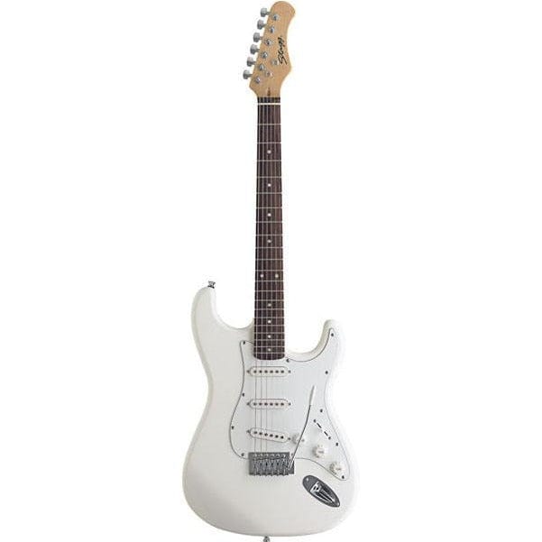 stagg electric guitars white stagg s300 standard style electric guitar