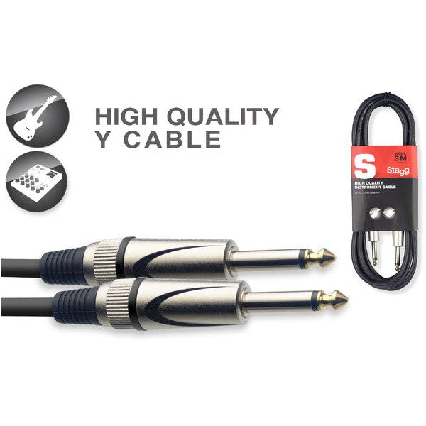 stagg instrument cables stagg sgc3dl deluxe instrument cable with lifetime warranty - 3 metres