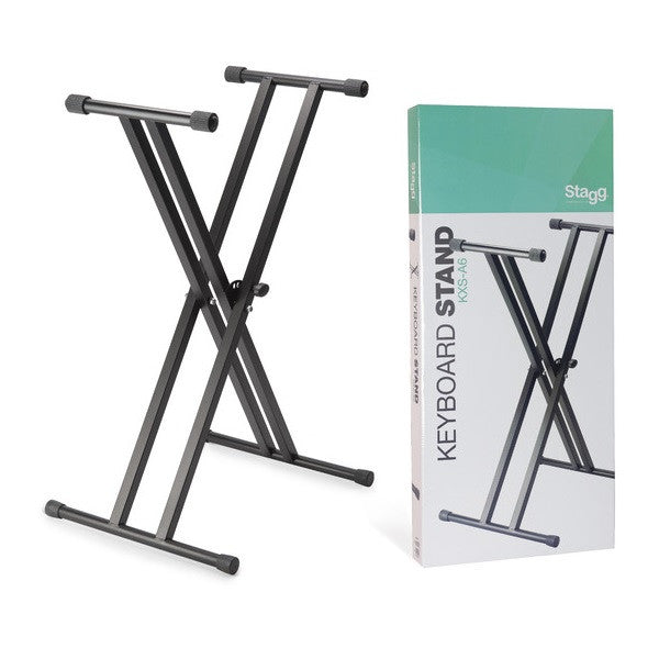 stagg keyboard stands stagg kxs-a6 double braced x-frame keyboard stand - black
