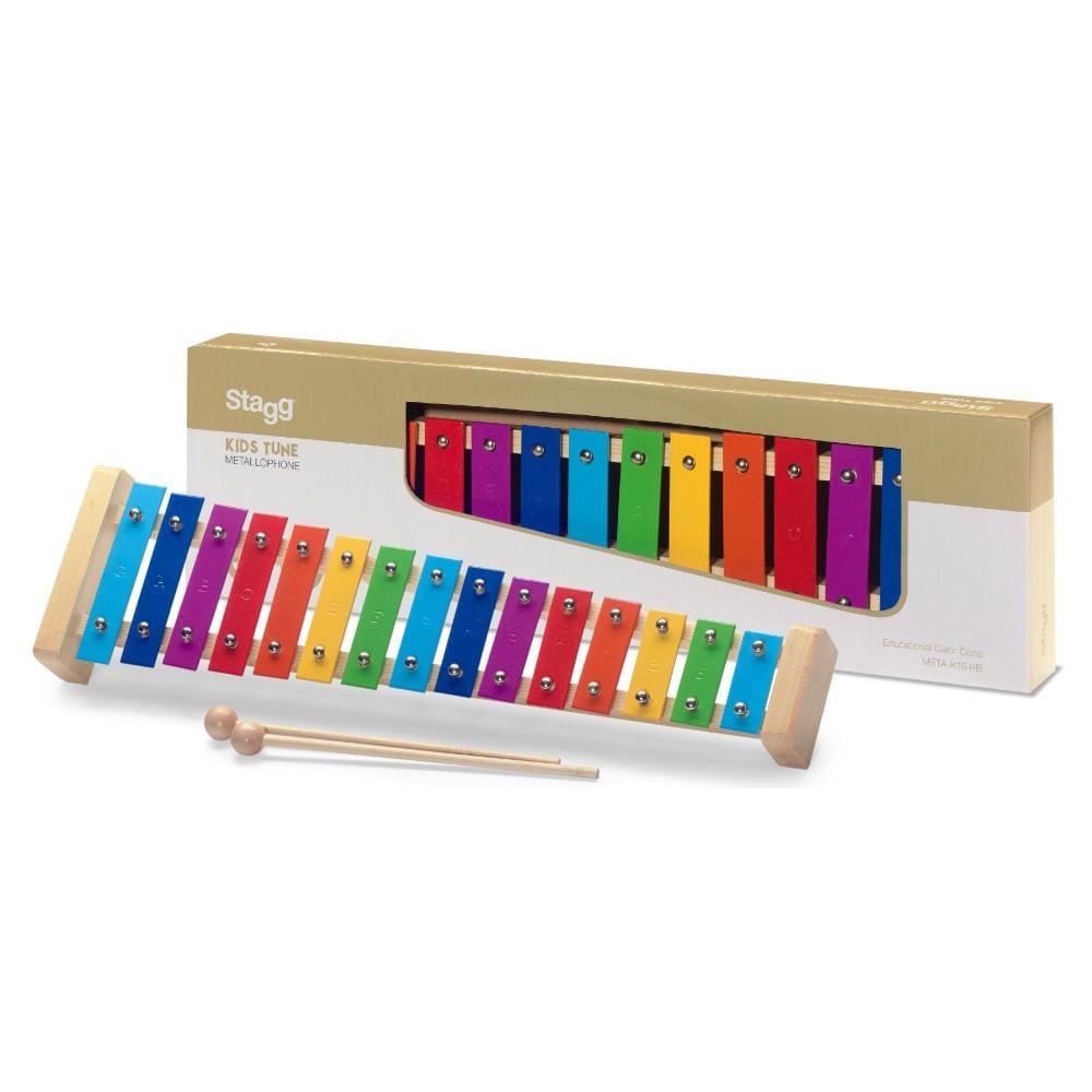 stagg metallophones stagg meta-k15 rb 15 rainbow keys metallophone