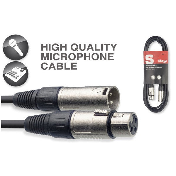 stagg microphone cables stagg smc10 standard microphone cables with lifetime warranty - 10 metres