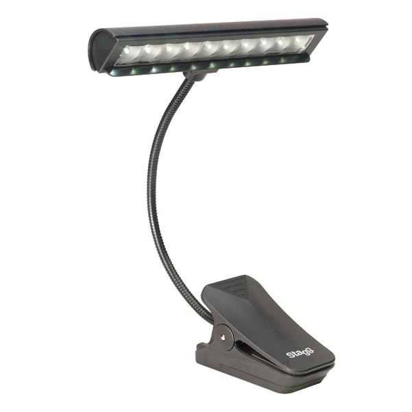 stagg music stands stagg mus-led 10-2 multipurpose clip-on and free-standing led lamp