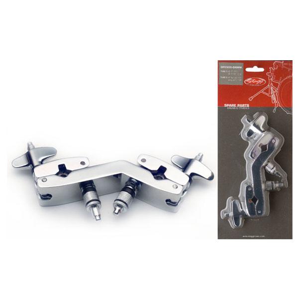 stagg parts and hardware stagg drum set extension clamp for two tubes
