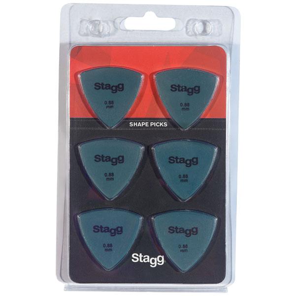 stagg picks 0.88 mm blue stagg triangular picks - pack of 6