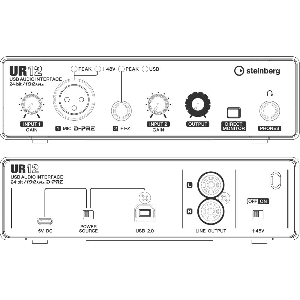 steinberg audio interfaces steinberg ur12 2x2 usb audio interface