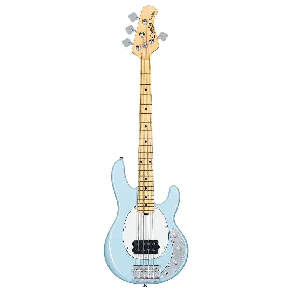 sterling by music man bass guitars daphne blue / maple sterling by music man stingray short scale 4 string bass guitar