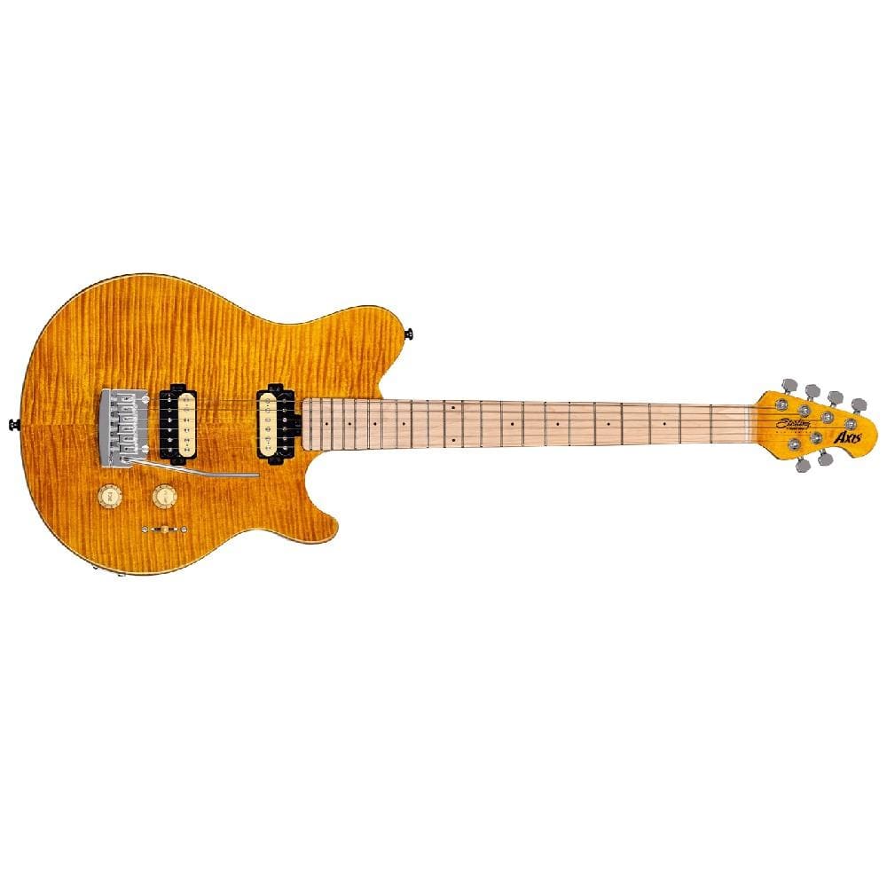 sterling by music man electric guitars trans gold sterling by music man ax3fm axis flame maple top electric guitar #color_trans-gold