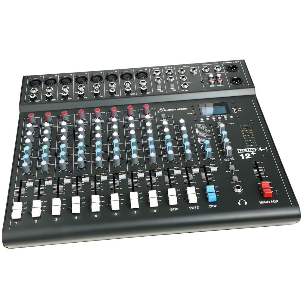 studiomaster analog mixers studiomaster club xs12+ 12 channel analog mixer