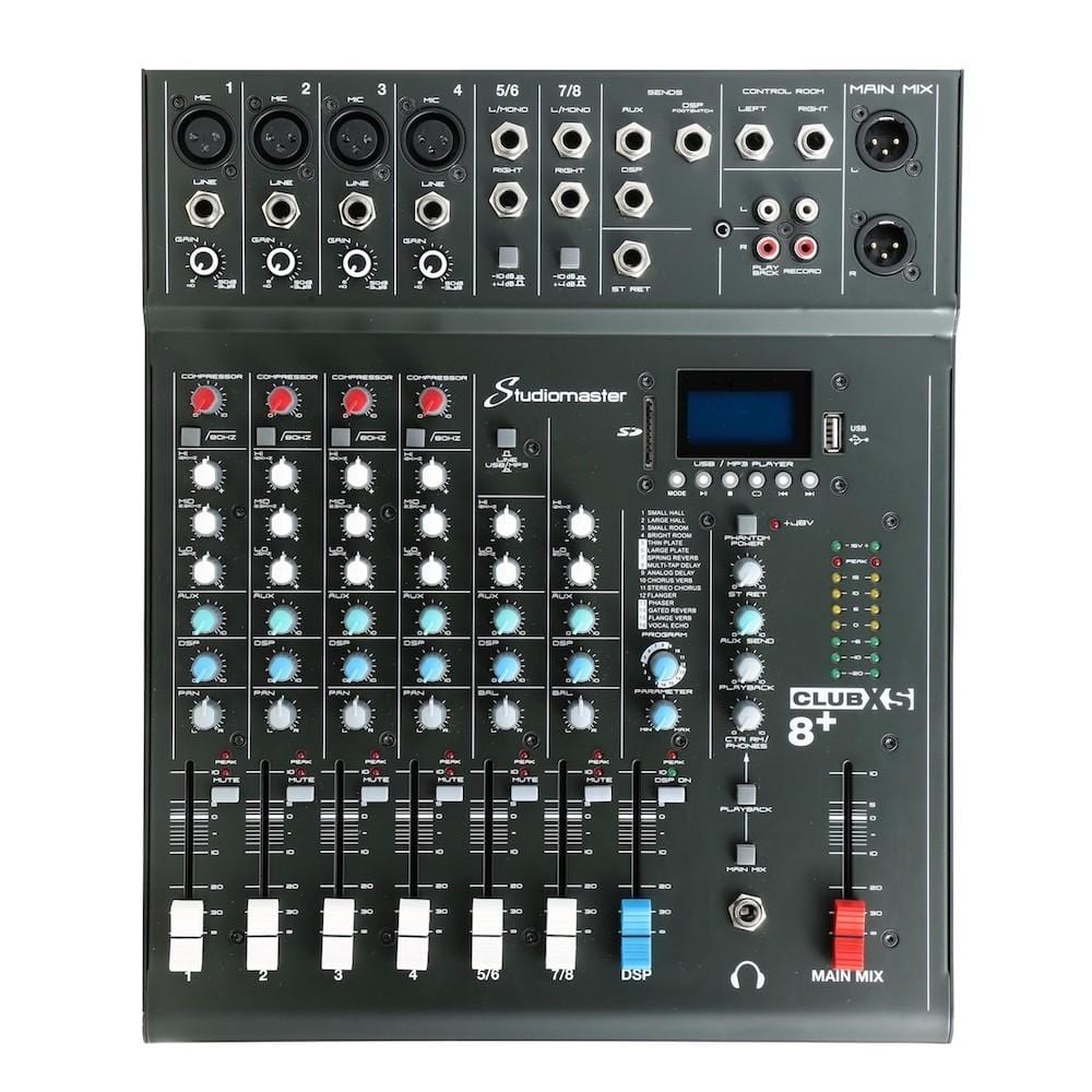 studiomaster analog mixers studiomaster club xs8 plus 8 channel analog mixer
