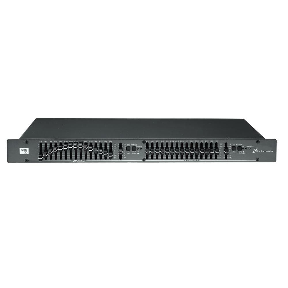 studiomaster signal processors studiomaster srq 30 series 2x15 band graphic equalizer