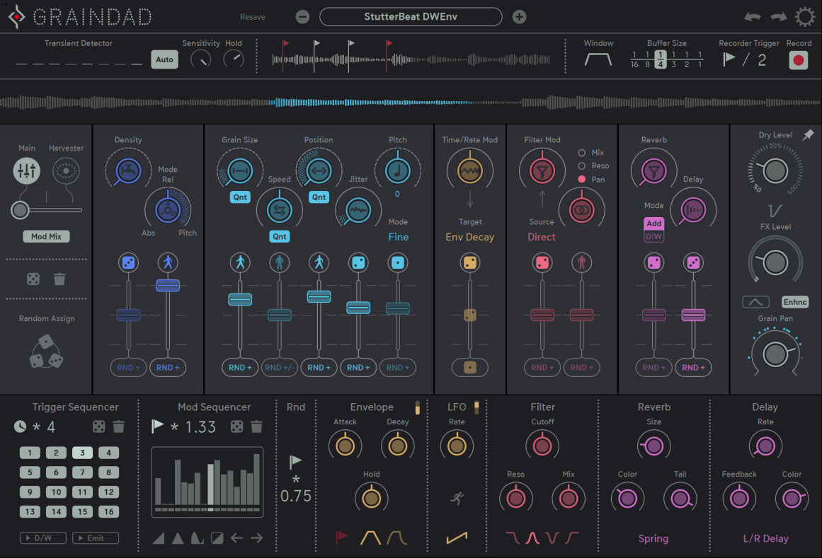 SugarBytes Virtual Instruments Sugar Bytes Graindad: Granular Synthesizer