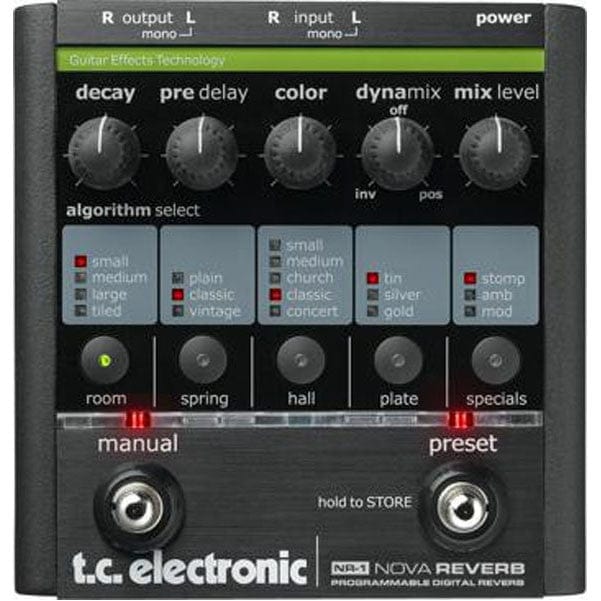 t.c. electronic effect pedals t.c. electronic nr-1 nova reverb guitar effects pedal
