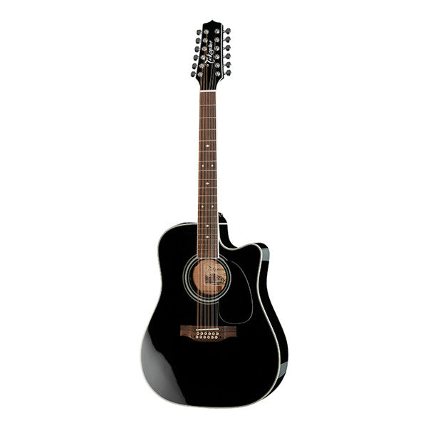 takamine electro acoustic guitars takamine ef381sc dreadnought cutaway electro acoustic guitar - black high gloss