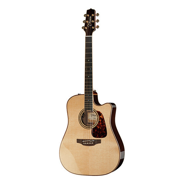 takamine electro acoustic guitars takamine p7dc dreadnought cutaway electro acoustic guitar - natural high gloss