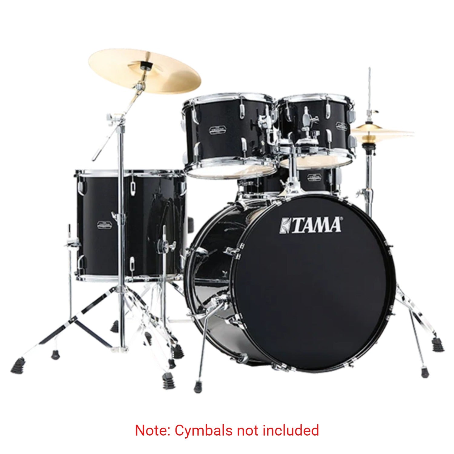 Tama Acoustic Drum Kits Black Night Sparkle Tama ST52H5 Stagestar 5 Piece Acoustic Drum Kit with Hardware, Throne