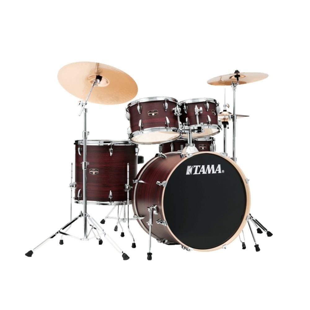 tama acoustic drum kits burgundy walnut wrap tama ie50h6w-cpm imperialstar drum kits 20 inch- candy apple mist #color_burgundy-walnut-wrap