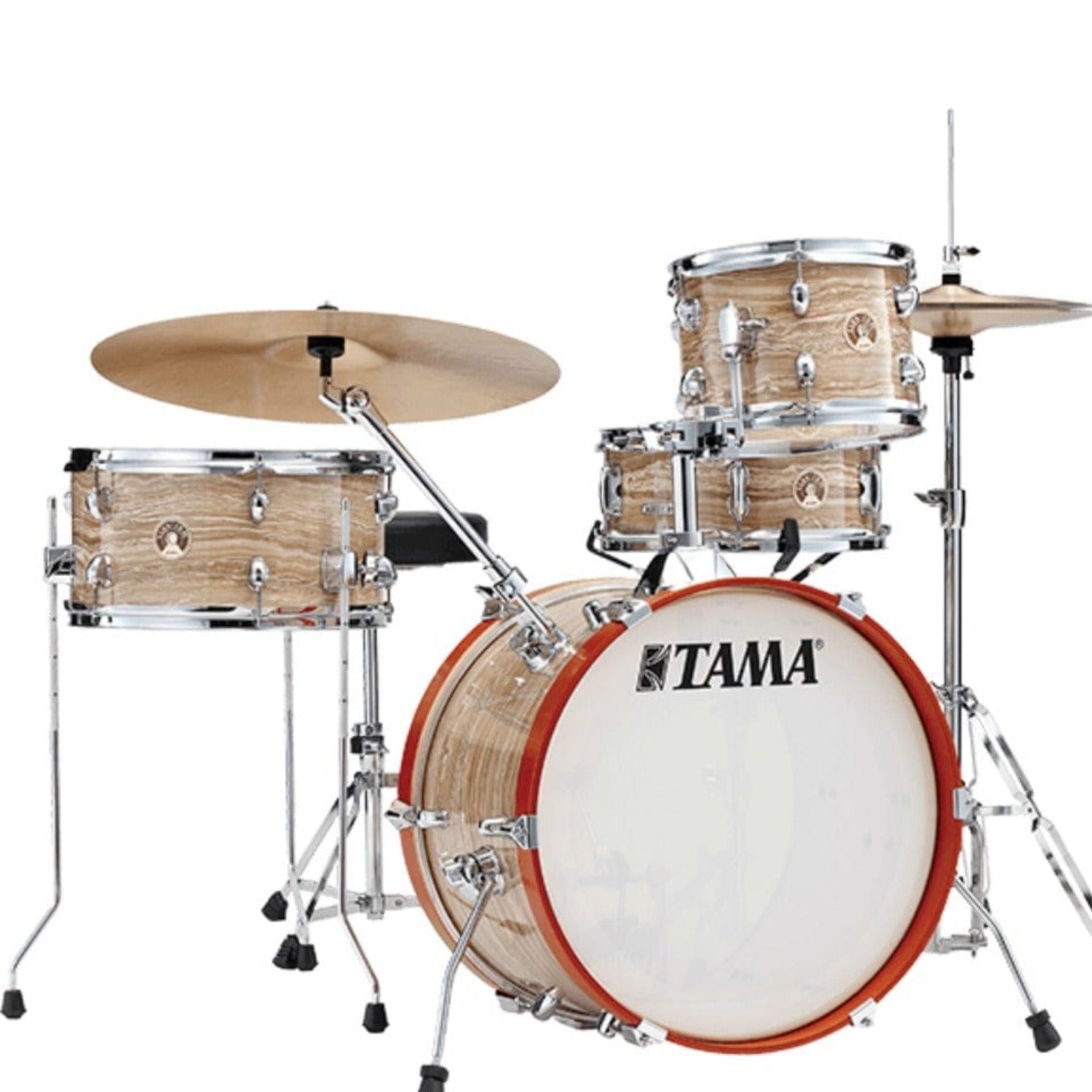 Tama Acoustic Drum Kits Cream Marble Wrap Tama LJK48H4 Club Jam 4 Piece Drum Kit With Hardware