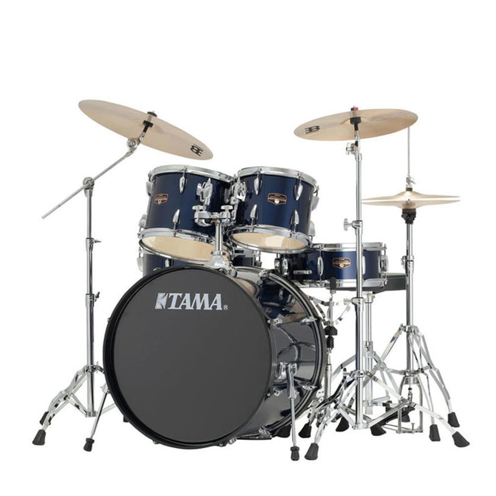 tama acoustic drum kits midnight blue tama imperial star ip52kh6n 5-piece acoustic drum kit #color_midnight-blue