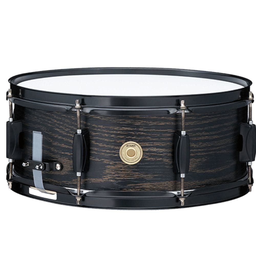 tama snare drums black oak wrap tama wp1455bk woodworks 14"x5.5" snare drum