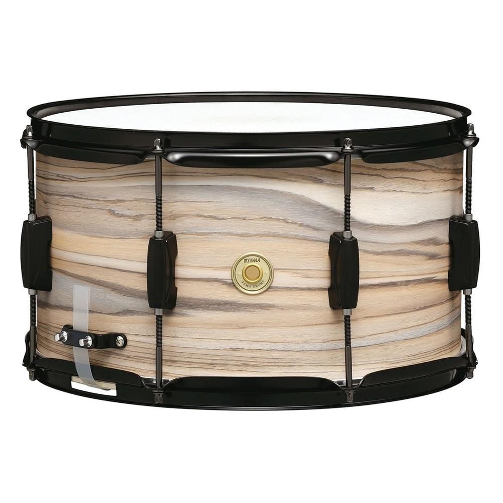 tama snares natural zebrawood wrap tama wp148bk 14inch×8inch woodworks snare drum #color_natural-zebrawood-wrap