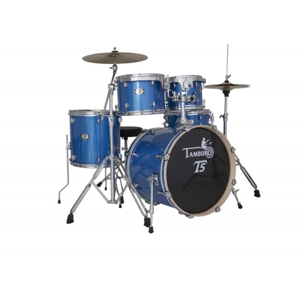 tamburo acoustic drum kits blue sparkle tamburo t5 master 5 piece acoustic drums kit#color_blue-sparkle