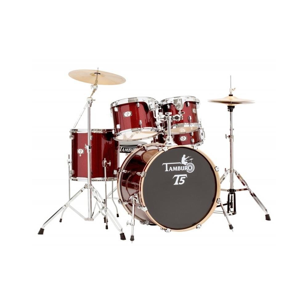 tamburo acoustic drum kits red sparkle tamburo t5 master 5 piece acoustic drums kit#color_red-sparkle